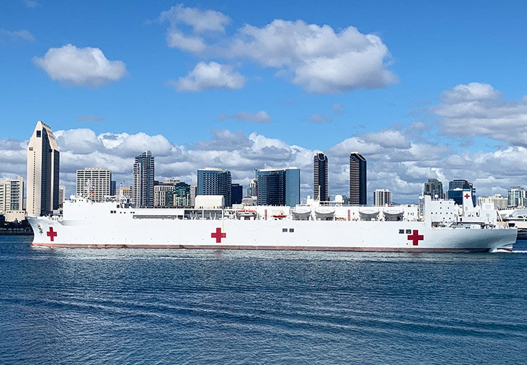USNS Mercy Underway For Los Angeles ...